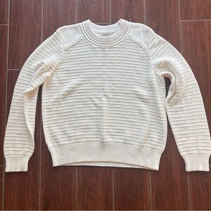 Ann Taylor Loft 100% cotton cream off white long sleeved sweater size XL women’s